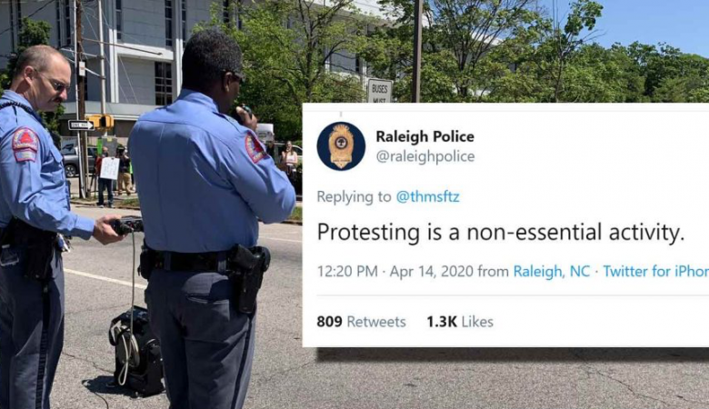 Police Make Tyrannical Claim As Citizens Demand Economy Reopen ‘protesting Is Non Essential’