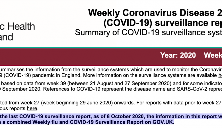 Public Health England Will Combine Flu And Covid Statistics From Now On