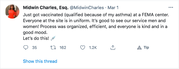 midwin charles vaccine tweet