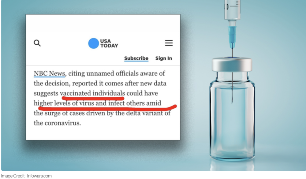 usa today deletes nbc news report showing covid vaccinated spread virus