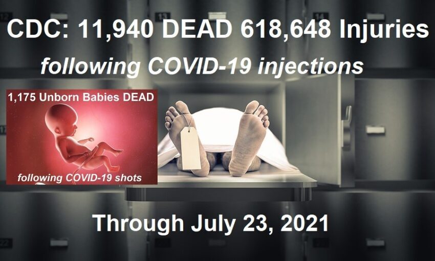 cdc 11,940 dead 618,648 injuries and 1,175 unborn babies dead following covid 19 shots