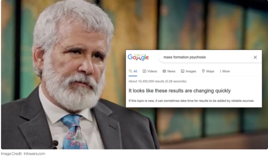 begrepet 'massedannelsespsykose' er nå forbudt av google etter bombshell dr.  malone intervju