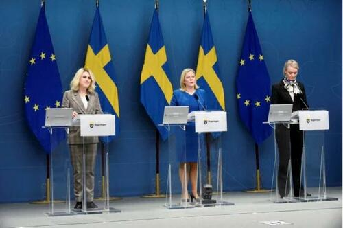 Sweden Lifts Nearly All Restrictions: COVID No Longer A Danger To Society Health-Minister-Lena-Hallengren-Prime-Minister-Magdalena-Andersson-and-Director-General-of-the-Public-Health-Agency-Karin-Tegmark-Wisell-at-Thursdays-press-conference
